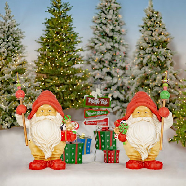 Gnomes Statues with Christmas Gifts Guards